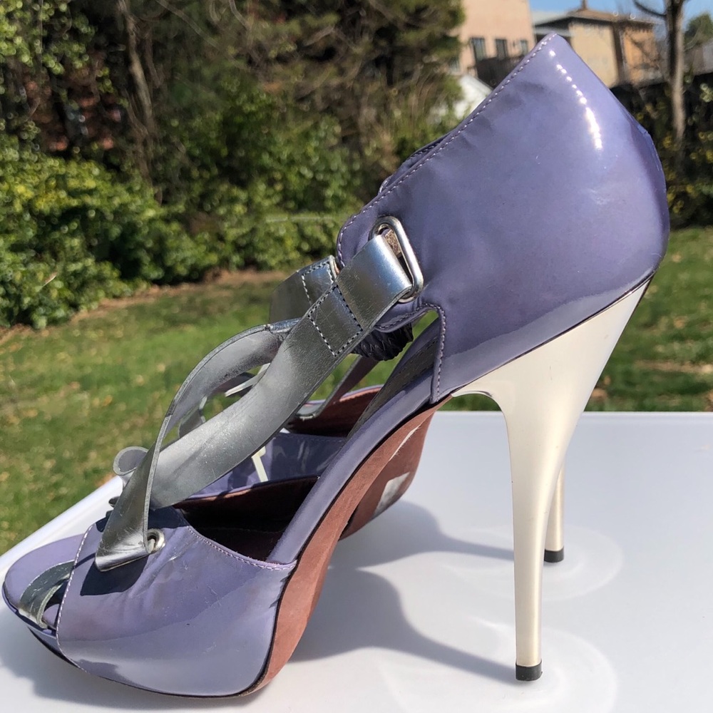 🆕 Jean-Michel Cazabat Purple Patent Platform Heel Y2K Vintage